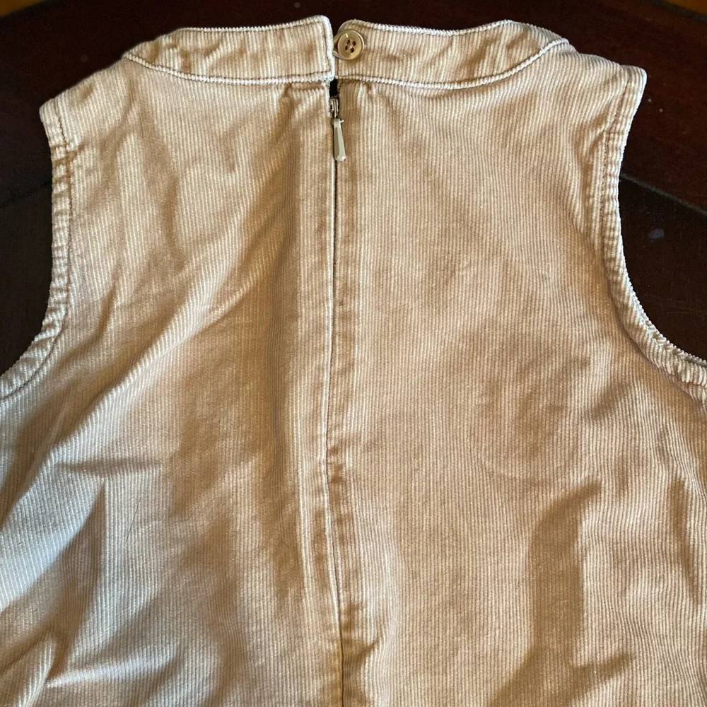 Gap Khaki Corduroy Dress Zip Up Fit & Flare Size 4T